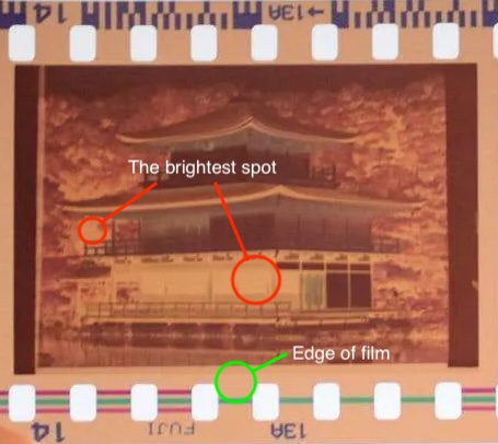 Example film border for white balance